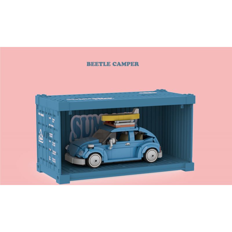 HAPPY BUILD SHINEYU XINYU PANGU PRO BLOCKS PB8805 8805 NGƯỜI CẮM TRẠI BỌ CÁNH CỨNG bộ đồ chơi xếp lắp ráp ghép mô hình Racers SUMMER TIME BEETLE CAMPER Đua Tốc Độ