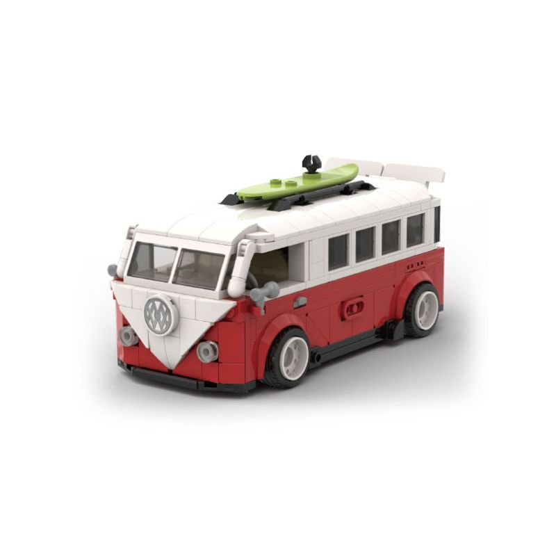 Lego PB8807 Summer Time：T1 Campervan Xếp hình lắp ráp ghép mô hình Xe cắm trại T1