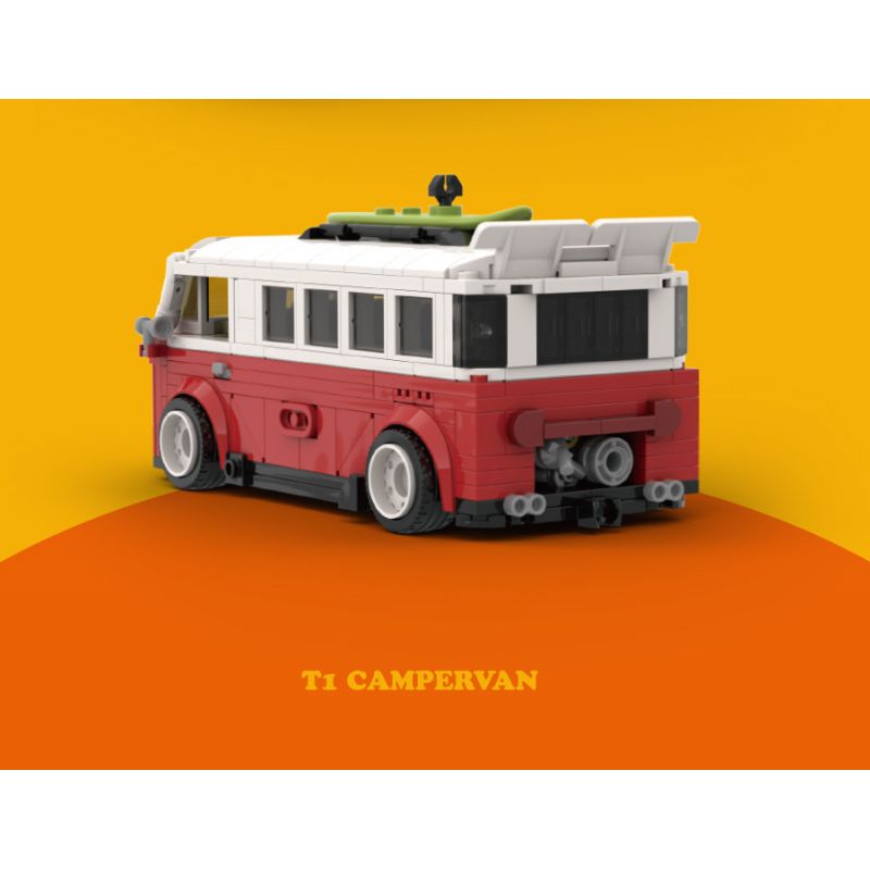 HAPPY BUILD SHINEYU XINYU PANGU PRO BLOCKS PB8807 8807 XE CẮM TRẠI T1 bộ đồ chơi xếp lắp ráp ghép mô hình Racers SUMMER TIME T1 CAMPERVAN Đua Tốc Độ