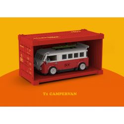 HAPPY BUILD SHINEYU XINYU PANGU PRO BLOCKS PB8807 8807 XE CẮM TRẠI T1 bộ đồ chơi xếp lắp ráp ghép mô hình Racers SUMMER TIME T1 CAMPERVAN Đua Tốc Độ