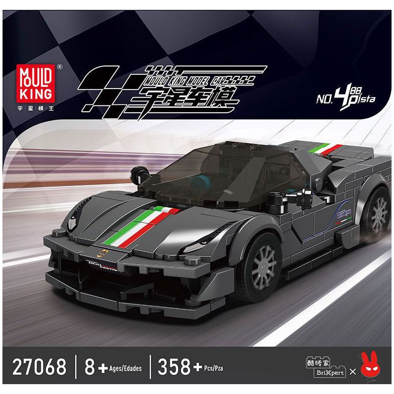 MouldKing 27068 Mould King 27068 XE THỂ THAO 488PISTA bộ đồ chơi xếp lắp ráp ghép mô hình Racers Đua Tốc Độ 358 khối