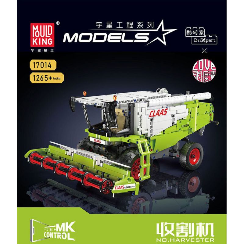 MouldKing 17014 17014S Mould King 17014 17014S MÁY GẶT bộ đồ chơi xếp lắp ráp ghép mô hình Technic HARVESTER Kỹ Thuật Công Nghệ Cao Mô Hình Phương Tiện 1265 khối