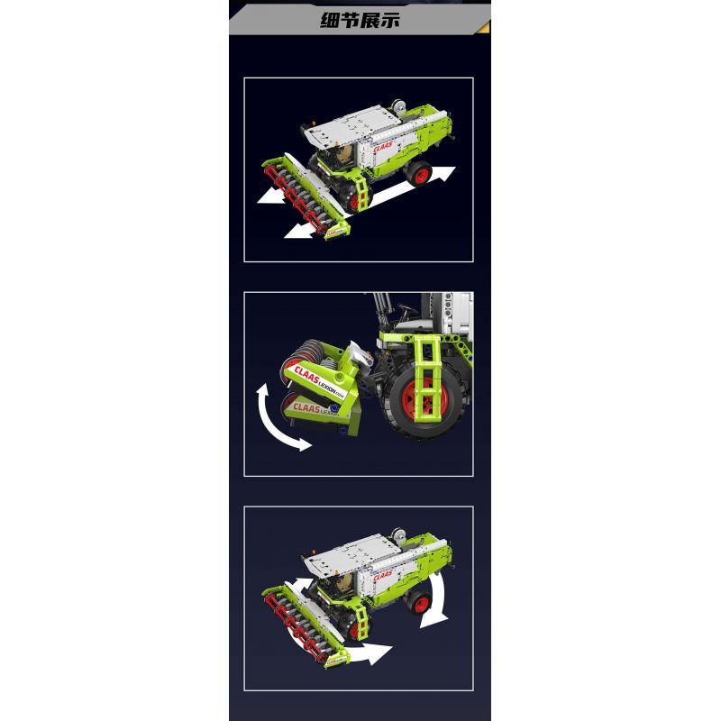 MouldKing 17014 17014S Mould King 17014 17014S MÁY GẶT bộ đồ chơi xếp lắp ráp ghép mô hình Technic HARVESTER Kỹ Thuật Công Nghệ Cao Mô Hình Phương Tiện 1265 khối