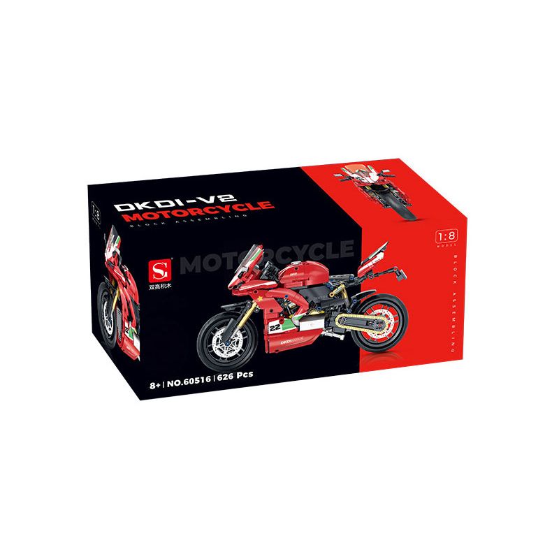 DOUBLE HEIGHT 60516 DUCATI DKDI-V2 tỷ lệ 1:8 bộ đồ chơi xếp lắp ráp ghép mô hình Technic Kỹ Thuật Công Nghệ Cao Mô Hình Phương Tiện 626 khối