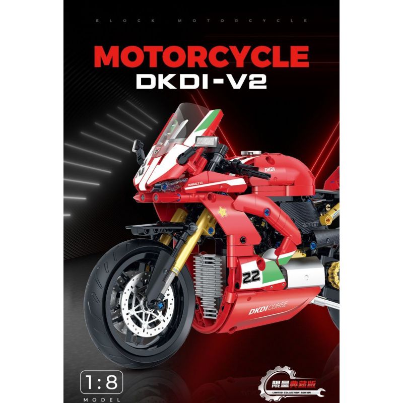 DOUBLE HEIGHT 60516 DUCATI DKDI-V2 tỷ lệ 1:8 bộ đồ chơi xếp lắp ráp ghép mô hình Technic Kỹ Thuật Công Nghệ Cao Mô Hình Phương Tiện 626 khối