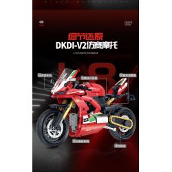 DOUBLE HEIGHT 60516 DUCATI DKDI-V2 tỷ lệ 1:8 bộ đồ chơi xếp lắp ráp ghép mô hình Technic Kỹ Thuật Công Nghệ Cao Mô Hình Phương Tiện 626 khối