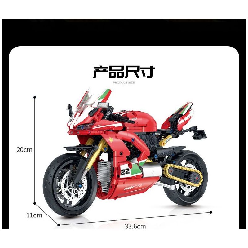 DOUBLE HEIGHT 60516 DUCATI DKDI-V2 tỷ lệ 1:8 bộ đồ chơi xếp lắp ráp ghép mô hình Technic Kỹ Thuật Công Nghệ Cao Mô Hình Phương Tiện 626 khối