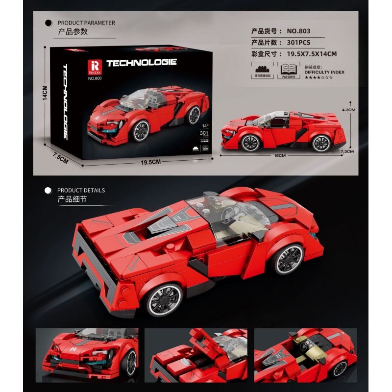 REOBRIX 803 LYKAN bộ đồ chơi xếp lắp ráp ghép mô hình Speed Champions Racing Cars Đua Xe Công Thức 301 khối