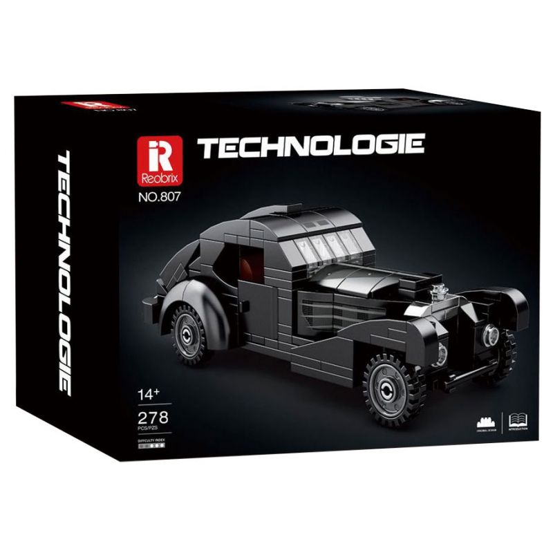 REOBRIX 807 non Lego BUGATTI ĐẠI TÂY DƯƠNG bộ đồ chơi xếp lắp ráp ghép mô hình Speed Champions Racing Cars BUGATTI ATLANTIC Đua Xe Công Thức 278 khối