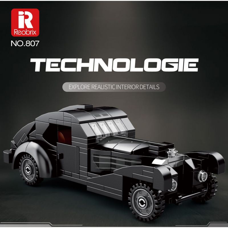 REOBRIX 807 BUGATTI ĐẠI TÂY DƯƠNG bộ đồ chơi xếp lắp ráp ghép mô hình Speed Champions Racing Cars BUGATTI ATLANTIC Đua Xe Công Thức 278 khối