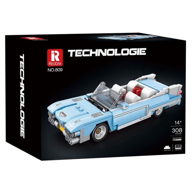 REOBRIX 809 non Lego CADILLAC ELDORADO bộ đồ chơi xếp lắp ráp ghép mô hình Speed Champions Racing Cars Đua Xe Công Thức 308 khối