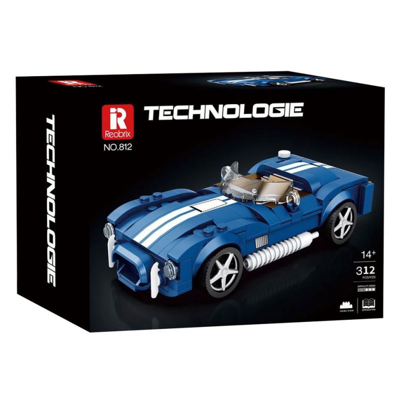 REOBRIX 812 non Lego RẮN HỔ MANG SHELBY bộ đồ chơi xếp lắp ráp ghép mô hình Speed Champions Racing Cars SHELBY COBRA Đua Xe Công Thức 312 khối