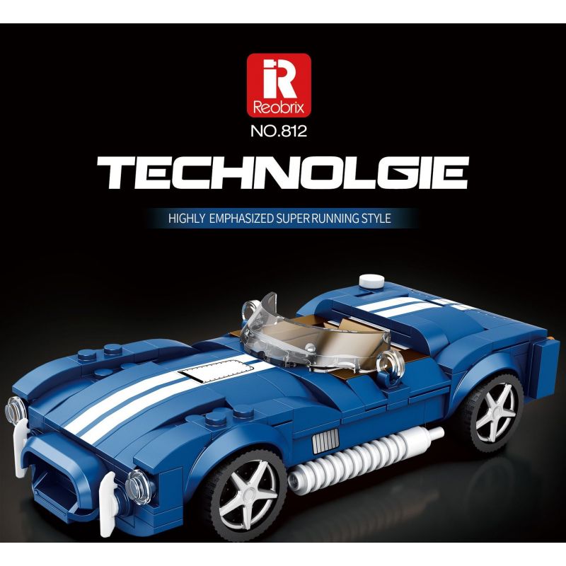 REOBRIX 812 RẮN HỔ MANG SHELBY bộ đồ chơi xếp lắp ráp ghép mô hình Speed Champions Racing Cars SHELBY COBRA Đua Xe Công Thức 312 khối