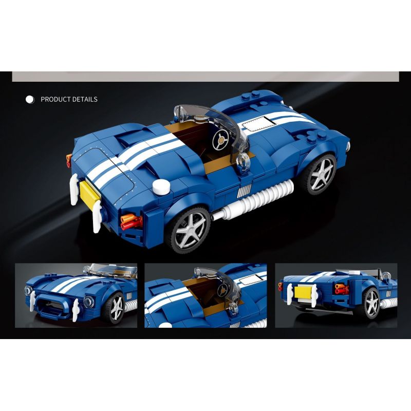 REOBRIX 812 RẮN HỔ MANG SHELBY bộ đồ chơi xếp lắp ráp ghép mô hình Speed Champions Racing Cars SHELBY COBRA Đua Xe Công Thức 312 khối