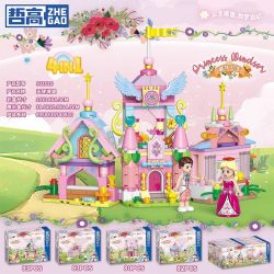 ZHEGAO 921010 CÔNG CHÚA WINDSOR LÂU ĐÀI THIÊN THẦN 4 KẾT HỢP bộ đồ chơi xếp lắp ráp ghép mô hình Girl Con Gái 328 khối