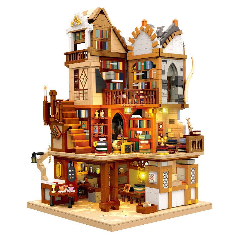 JIESTAR 57016 non Lego THƯ VIỆN CHÂU THỜI TRUNG CỔ bộ đồ chơi xếp lắp ráp ghép mô hình Creator LIBRARY EUROPEAN Sáng Tạo 3294 khối