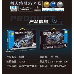 LEIBAO 8391 CÔNG NGHỆ ĐUA XE THỨC MÀU XANH bộ đồ chơi xếp lắp ráp ghép mô hình Technic Kỹ Thuật Công Nghệ Cao Mô Hình Phương Tiện 1081 khối