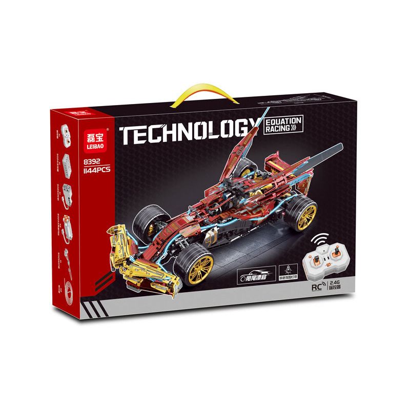 Lego LEIBAO 8392 Xếp hình lắp ráp ghép mô hình Công nghệ Đua xe Công thức Đỏ