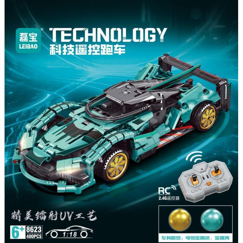LEIBAO 8623 2.4G 1:18-PHIÊN BẢN Ô TÔ ĐIỀU KHIỂN CÔNG NGHỆ TỪ XA tỷ lệ 1:18 bộ đồ chơi xếp lắp ráp ghép mô hình Technic Kỹ Thuật Công Nghệ Cao Mô Hình Phương Tiện 400 khối