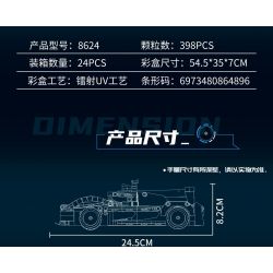 LEIBAO 8624 2.4G 1:18-PHIÊN BẢN Ô TÔ ĐIỀU KHIỂN CÔNG NGHỆ TỪ XA tỷ lệ 1:18 bộ đồ chơi xếp lắp ráp ghép mô hình Technic Kỹ Thuật Công Nghệ Cao Mô Hình Phương Tiện 398 khối