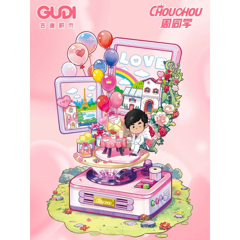 GUDI 52101 BẠN CÙNG LỚP CHU LỜI TỎ TÌNH LÃNG MẠN bộ đồ chơi xếp lắp ráp ghép mô hình CHOUCHOU 485 khối