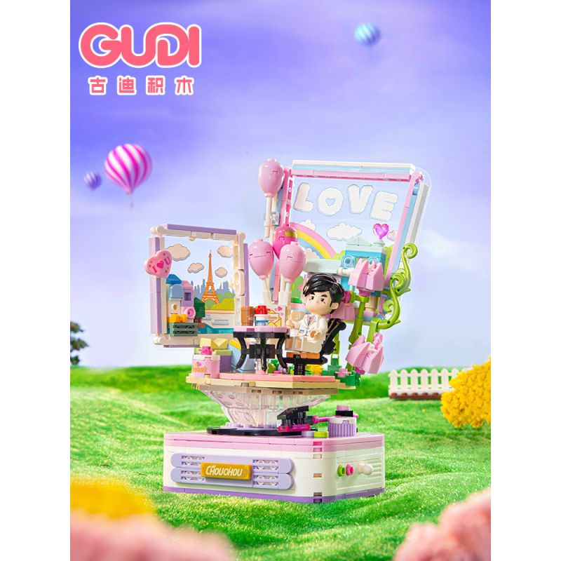 GUDI 52101 BẠN CÙNG LỚP CHU LỜI TỎ TÌNH LÃNG MẠN bộ đồ chơi xếp lắp ráp ghép mô hình CHOUCHOU 485 khối