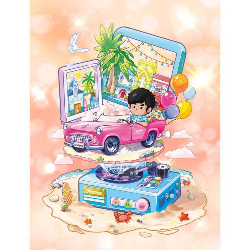 GUDI 52102 BẠN CÙNG LỚP CHU DẠO QUANH BỜ BIỂN bộ đồ chơi xếp lắp ráp ghép mô hình CHOUCHOU 478 khối