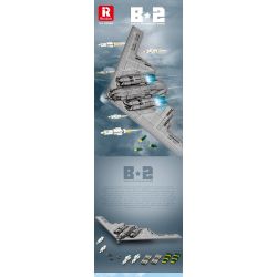REOBRIX 33038 MÁY BAY NÉM BOM B2 bộ đồ chơi xếp lắp ráp ghép mô hình Military Army B2 BOMBER Quân Sự Bộ Đội 2063 khối