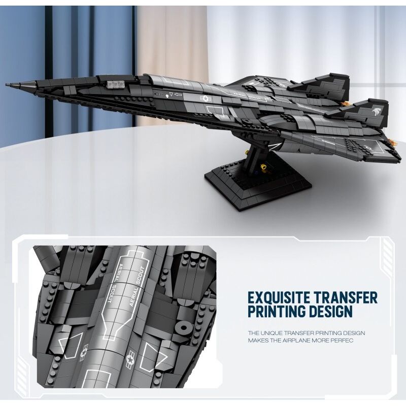 JMBRICKLAYER 60012 REOBRIX 33039 MÁY BAY TRINH SÁT SR-72 bộ đồ chơi xếp lắp ráp ghép mô hình Military Army SR-72 RECONNAISSANCE AIRCRAFT Quân Sự Bộ Đội 2071 khối