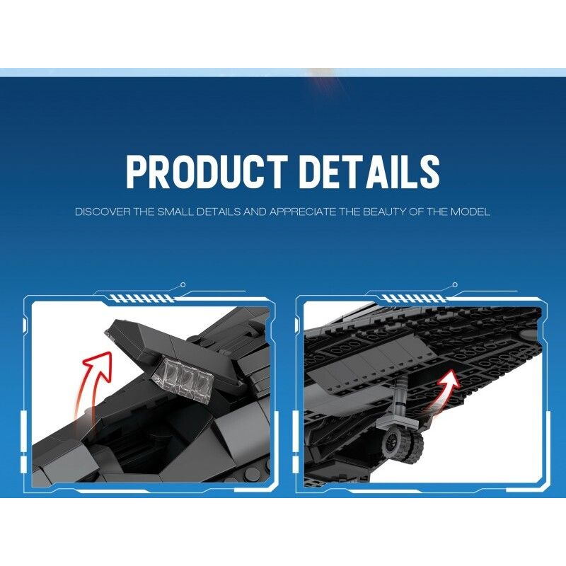 JMBRICKLAYER 60012 REOBRIX 33039 MÁY BAY TRINH SÁT SR-72 bộ đồ chơi xếp lắp ráp ghép mô hình Military Army SR-72 RECONNAISSANCE AIRCRAFT Quân Sự Bộ Đội 2071 khối