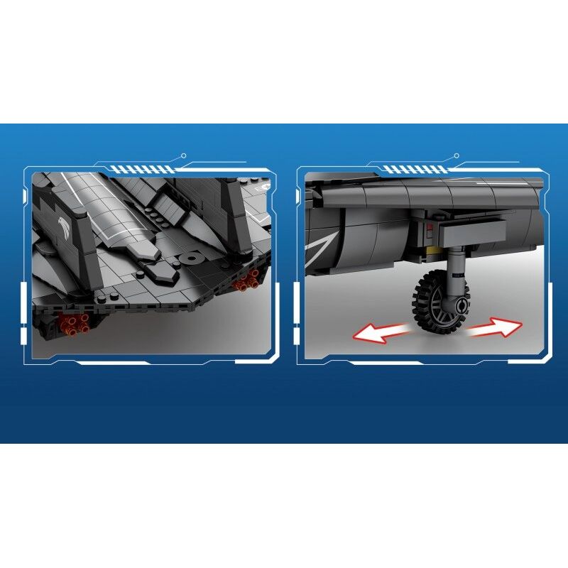 JMBRICKLAYER 60012 REOBRIX 33039 MÁY BAY TRINH SÁT SR-72 bộ đồ chơi xếp lắp ráp ghép mô hình Military Army SR-72 RECONNAISSANCE AIRCRAFT Quân Sự Bộ Đội 2071 khối