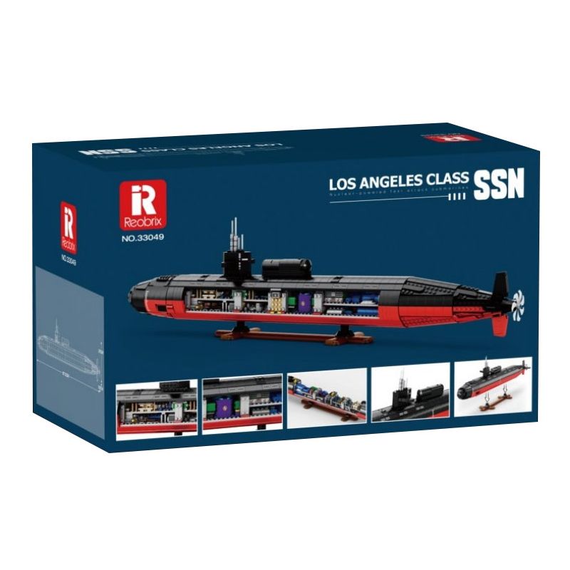 JMBRICKLAYER 61518 REOBRIX 33049 TÀU NGẦM TẤN CÔNG HẠT NHÂN LỚP LOS ANGELES tỷ lệ 1:125 bộ đồ chơi xếp lắp ráp ghép mô hình Military Army LOS ANGELES-CLASS SSN 1:125 Quân Sự Bộ Đội 2988 khối