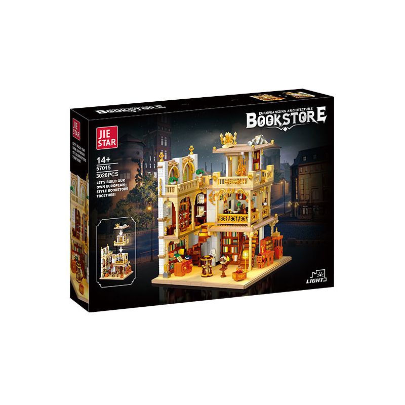 JIESTAR 57015 JMBRICKLAYER 30126 HIỆU SÁCH CHÂU bộ đồ chơi xếp lắp ráp ghép mô hình Creator EUROPEANIZING ARCHITECTURE BOOKSTORE Sáng Tạo 3028 khối