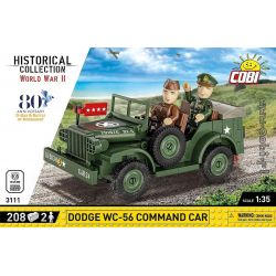 COBI 3111 XE CHỈ HUY DODGE WC-56 1:35 tỷ lệ 1:35 bộ đồ chơi xếp lắp ráp ghép mô hình Military Army DODGE WC-56 COMMAND CAR Quân Sự Bộ Đội 208 khối