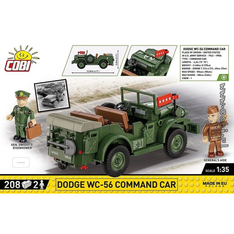 COBI 3111 XE CHỈ HUY DODGE WC-56 1:35 tỷ lệ 1:35 bộ đồ chơi xếp lắp ráp ghép mô hình Military Army DODGE WC-56 COMMAND CAR Quân Sự Bộ Đội 208 khối