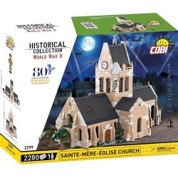 COBI 2299 NHÀ THỜ bộ đồ chơi xếp lắp ráp ghép mô hình Military Army SAINTE-MÈRE-ÉGLISE-CHURCH Quân Sự Bộ Đội 2280 khối