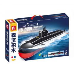 SEMBO 208043 TÀU NGẦM HẠT NHÂN CHIẾN LƯỢC THẾ HỆ MỚI bộ đồ chơi xếp lắp ráp ghép mô hình Military Army Quân Sự Bộ Đội 1324 khối