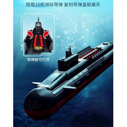 SEMBO 208043 TÀU NGẦM HẠT NHÂN CHIẾN LƯỢC THẾ HỆ MỚI bộ đồ chơi xếp lắp ráp ghép mô hình Military Army Quân Sự Bộ Đội 1324 khối