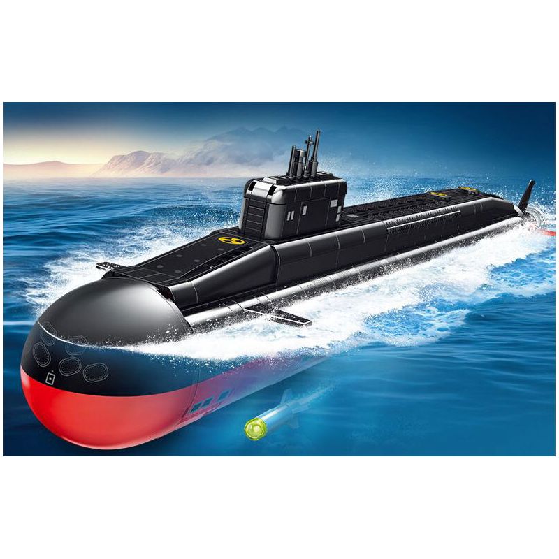 SEMBO 208043 TÀU NGẦM HẠT NHÂN CHIẾN LƯỢC THẾ HỆ MỚI bộ đồ chơi xếp lắp ráp ghép mô hình Military Army Quân Sự Bộ Đội 1324 khối