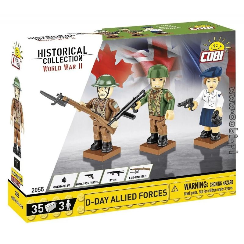 COBI 2055 LỰC LƯỢNG ĐỒNG MINH D-DAY bộ đồ chơi xếp lắp ráp ghép mô hình Military Army Quân Sự Bộ Đội 35 khối