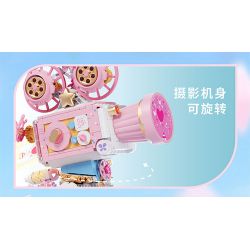 SEMBO 611106 MÁY ẢNH CỔ ĐIỂN HOA VÀ BƯỚM bộ đồ chơi xếp lắp ráp ghép mô hình FALL IN FLOWERS 1109 khối