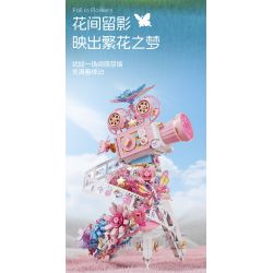 SEMBO 611106 MÁY ẢNH CỔ ĐIỂN HOA VÀ BƯỚM bộ đồ chơi xếp lắp ráp ghép mô hình FALL IN FLOWERS 1109 khối