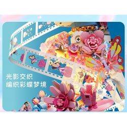 SEMBO 611106 MÁY ẢNH CỔ ĐIỂN HOA VÀ BƯỚM bộ đồ chơi xếp lắp ráp ghép mô hình FALL IN FLOWERS 1109 khối