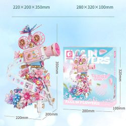 SEMBO 611106 MÁY ẢNH CỔ ĐIỂN HOA VÀ BƯỚM bộ đồ chơi xếp lắp ráp ghép mô hình FALL IN FLOWERS 1109 khối