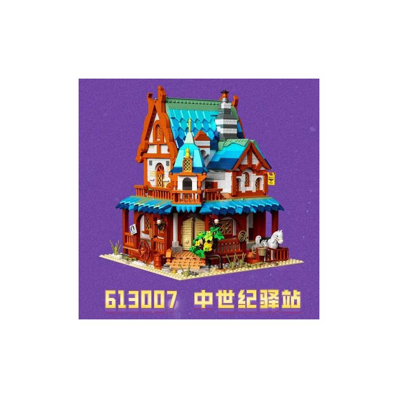 ZHEGAO 613007 non Lego NHÀ TRỌ HUẤN LUYỆN THỜI TRUNG CỔ bộ đồ chơi xếp lắp ráp ghép mô hình Medieval Castle MEDIEVAL POST STATION BUILDING Chiến Tranh Trung Cổ 1767 khối