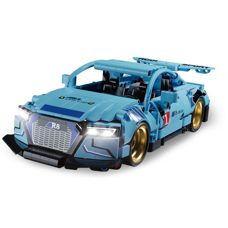 LINGRUI MODEL JIMU LIANGPIN 10232 non  MÁY MÓC BẠO LỰC XE KÉO AUDI R8 bộ đồ chơi xếp lắp ráp ghép mô hình  Kỹ Thuật Công Nghệ Cao Mô Hình Phương Tiện 528 khối