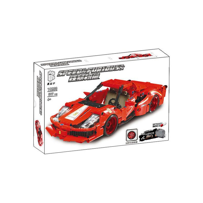 SHARP MODEL JIMULIANG PRODUCT 10238 MÁY MÓC HOÀNH HÀNH XE KÉO LÙI FERRARI bộ đồ chơi xếp lắp ráp ghép mô hình Technic Kỹ Thuật Công Nghệ Cao Mô Hình Phương Tiện 527 khối