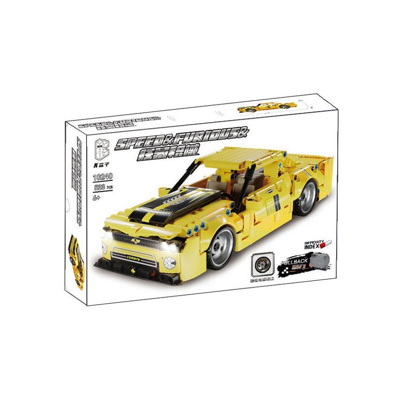 SHARP MODEL JIMULIANG PRODUCT 10240 RAGING GEAR XE KÉO LÙI CAMARO bộ đồ chơi xếp lắp ráp ghép mô hình Technic Kỹ Thuật Công Nghệ Cao Mô Hình Phương Tiện 533 khối