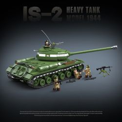 QuanGuan 100249 Quan Guan 100249 XE TĂNG HẠNG NẶNG IS-2 LOẠI 1944 bộ đồ chơi xếp lắp ráp ghép mô hình IS-2 HEAVY TANK MODEL 1944 1703 khối