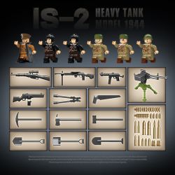 QuanGuan 100249 Quan Guan 100249 XE TĂNG HẠNG NẶNG IS-2 LOẠI 1944 bộ đồ chơi xếp lắp ráp ghép mô hình IS-2 HEAVY TANK MODEL 1944 1703 khối